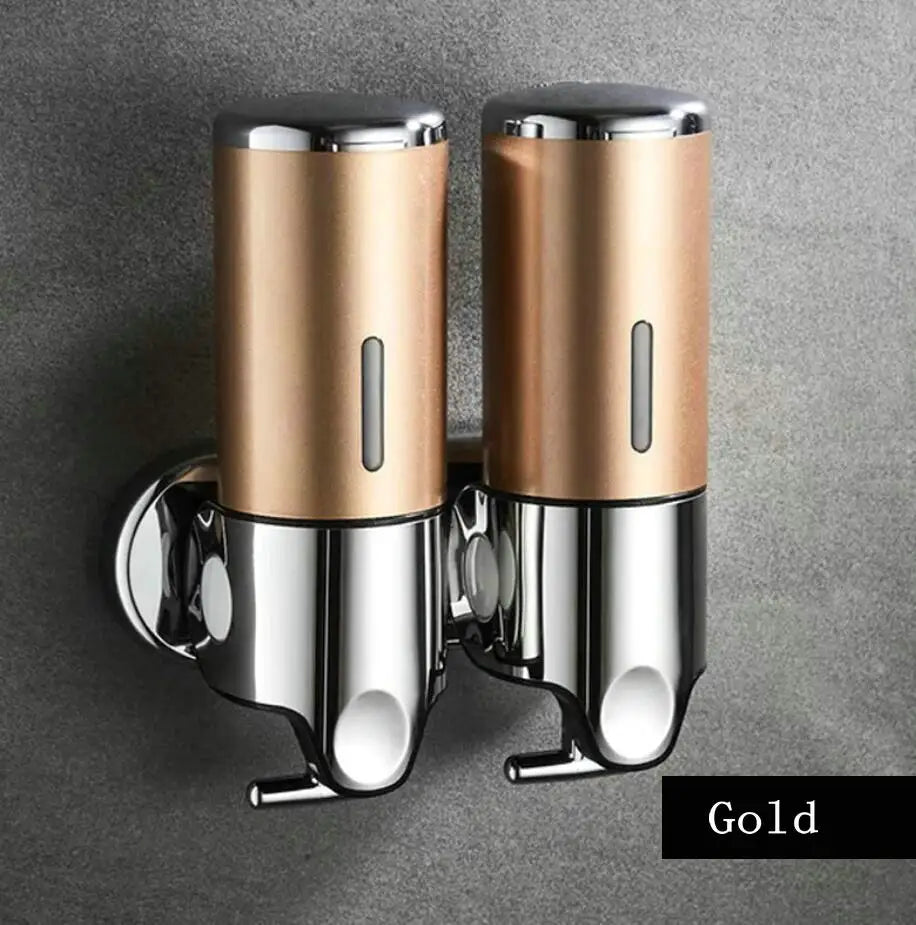 distributeur savon liquide argenté moderne poignée capuchon minimaliste chambre bain