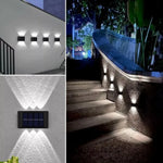 applique murale solaire noire 10 led lumière blanche moderne auto installationextérieur