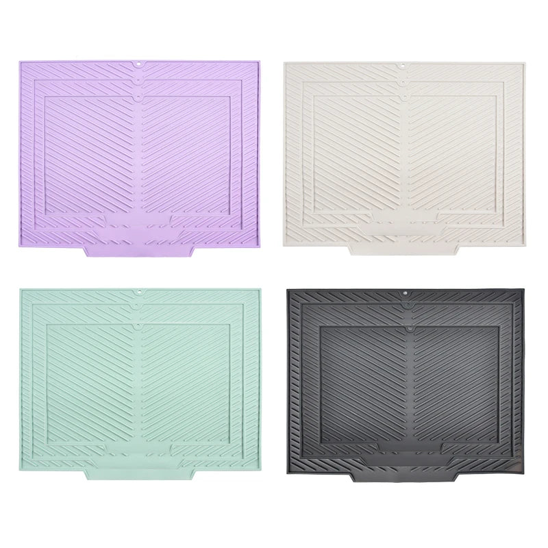tapis silicone gris rayures diagonales moderne cuisine antidérapant respectueux environnement 37x26cm 42.5x33cm 50.5x42.5cm