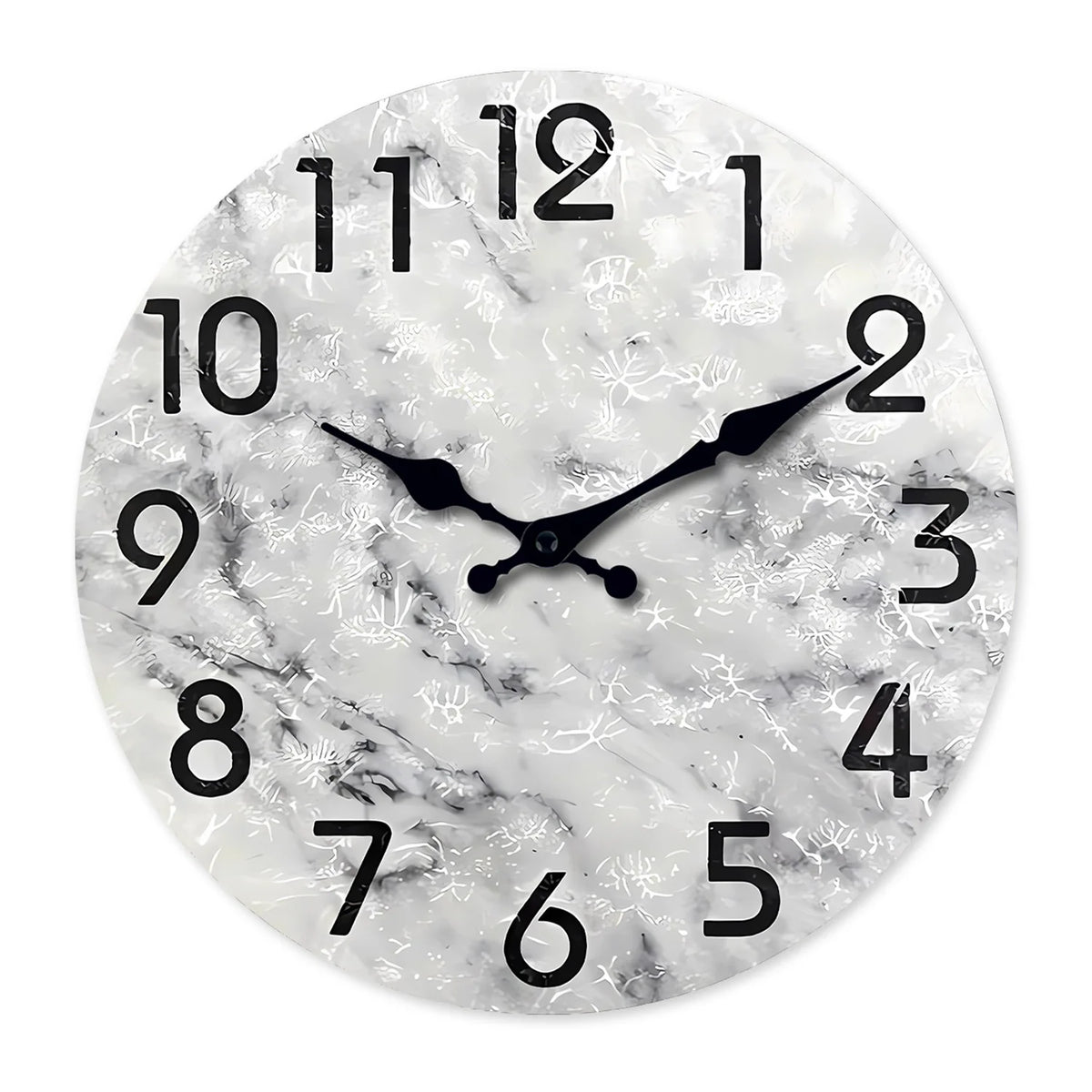 horloge murale moderne marbre gris blanc quartz bois salon unique