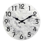 horloge murale moderne marbre gris blanc quartz bois salon unique