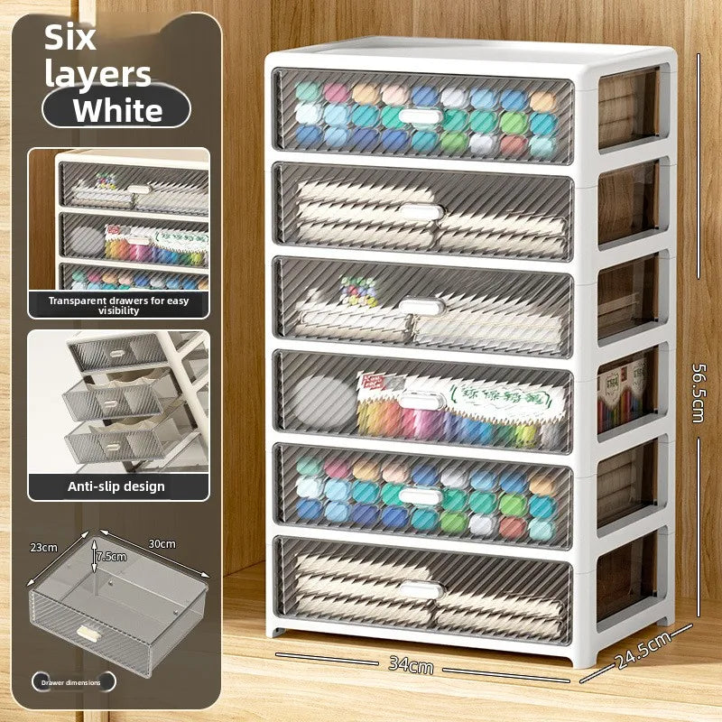 meuble tiroirs crème transparent moderne rangement papeterie deux six tiroirs diagonaux plastique
