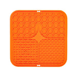 tapis léchage animal silicone antidérapant trous réguliers surface rugueuse moderne vert bleu