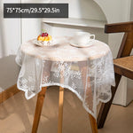 nappe dentelle florale table manger réutilisable polyester coton semi transparent beige clair vintage bohèmeextérieur