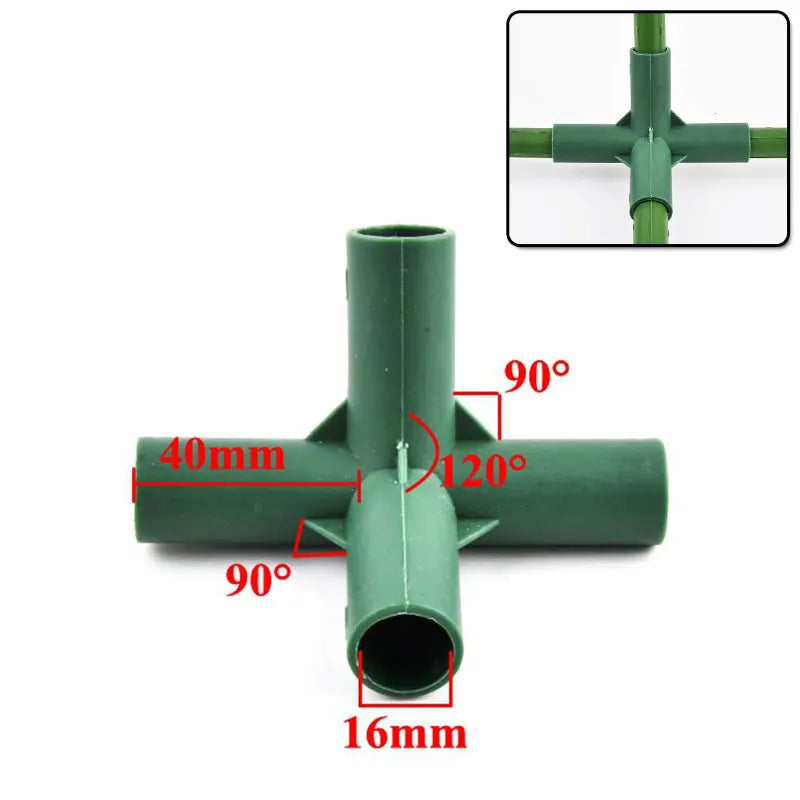 connecteurs support plantes vert plastique serre jardin accessoires bricolage jardinage structure robuste fixe