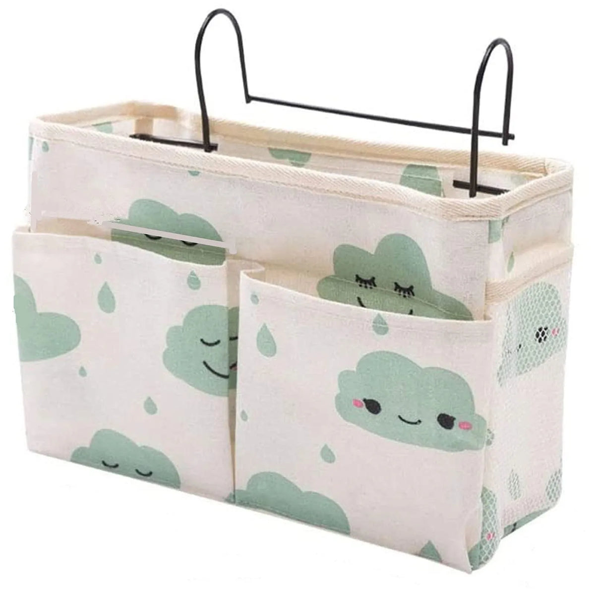 Sac rangement multi usages blanc rose bleu nuages souriants pliable moderne
