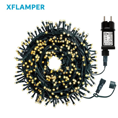 Guirlande lumineuse extérieure 50m 500LED blanc chaud