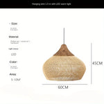 lampe suspendue tressée bohème vintage semi transparente 50cm 40cm chambre salon