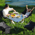 table pliante extérieure moderne gris métallisé pieds pliants sac rangement patio jardin