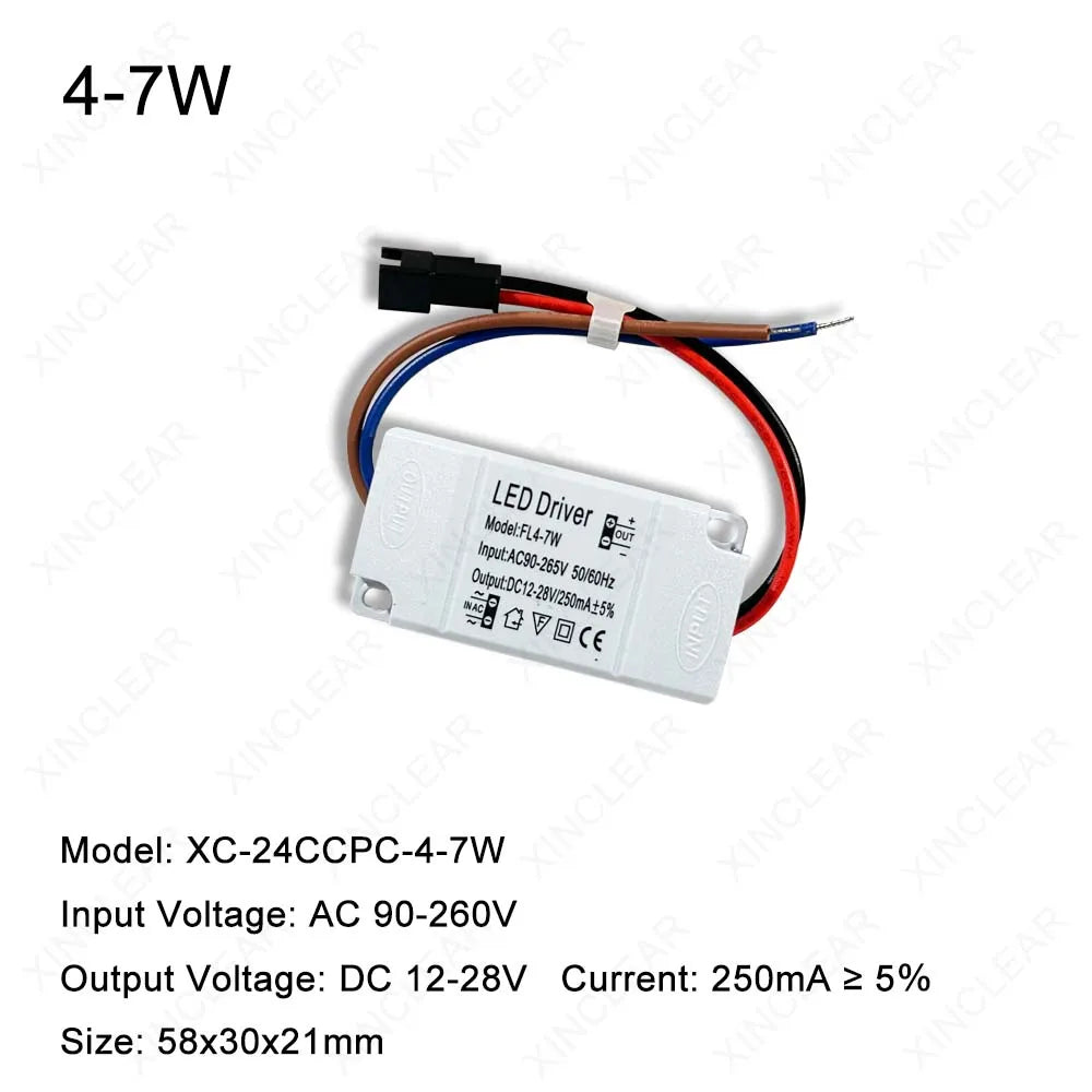 driver led 3w 12w 18w 24w adhésif câbles blanc moderne certification fcc