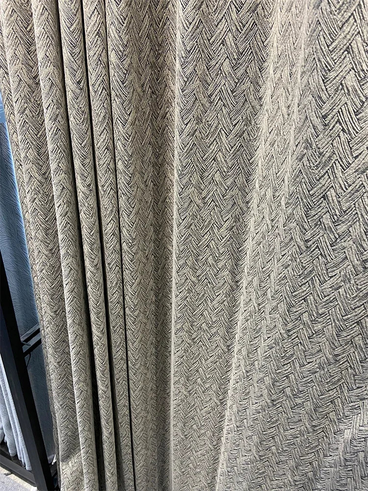 rideau moderne polyester beige rayures diagonales résistant l’eau maison opacité