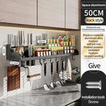 étagère cuisine multifonctionnelle argentée adhésive moderne couteaux cuillères bouteilles serviettes