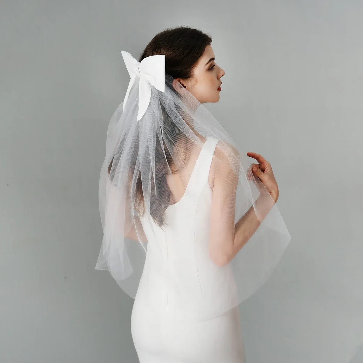 voile mariée blanc tulle fin classique non visible couvre chef femme