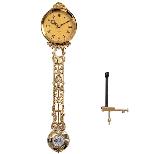 pendule horloger or élégant classique vintage 62cm hauteur 21cm pendule 15cm disque