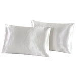 housse coussin satinée bleu marine moderne pièces literie polyester opaque fixations