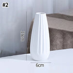 vases céramique blanc rayures verticales modernes décoration table maison floral