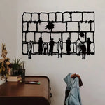 décoration murale moderne métal noir silhouettes abstraites ouvertures feuilles planteintérieur extérieur résistant