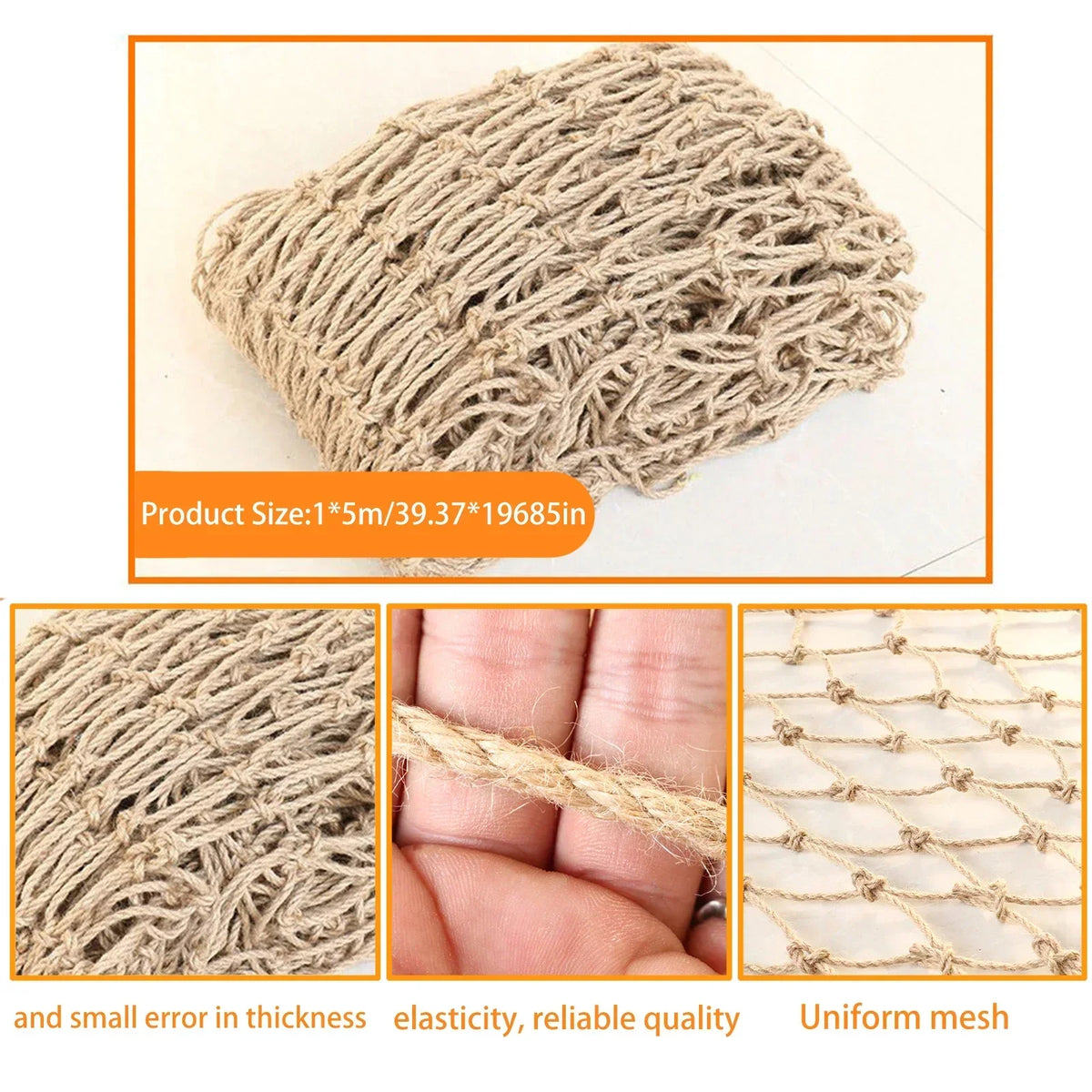 filet tressé cordeux beige clair rustique support plante décoration murale balcon jardinextérieur