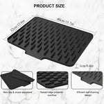 tapis silicone anti dérapant moderne drainage vaisselle assiettes verres noir gris protection chaleur easy