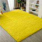 tapis polyester blanc jaune noir rouge moderne salon doux uni