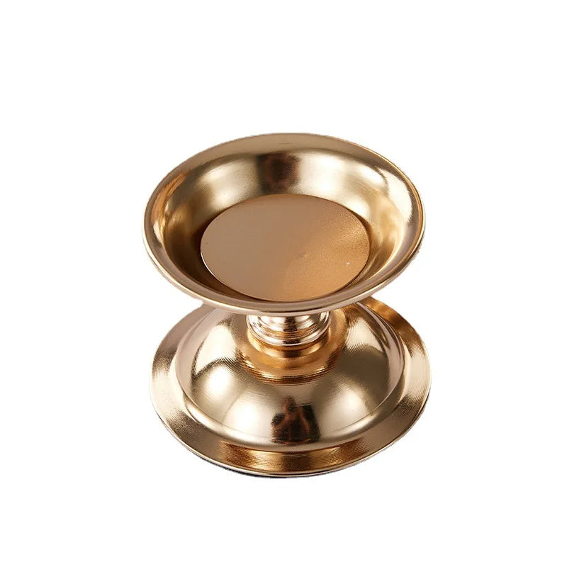 support bougie or lisse métal fer classique décoration maison bougie chauffe plat
