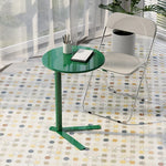 table d'appoint moderne table ronde acier inoxydable verre transparent minimaliste décoration maison plateau 48cm