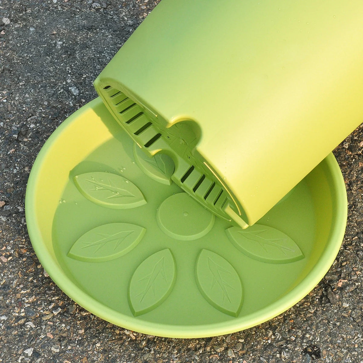 pots fleurs vert clair moderne drainage support jardin balcon 14x12cm 17.5x15cm 21.5x17.8cm