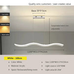 suspension lumineuse moderne blanc noir ondule clips câbles diffuseur 100cm 120cm led