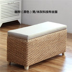 banc rangement moderne rotin coussin amovible rangement chaussures sous siège minimaliste
