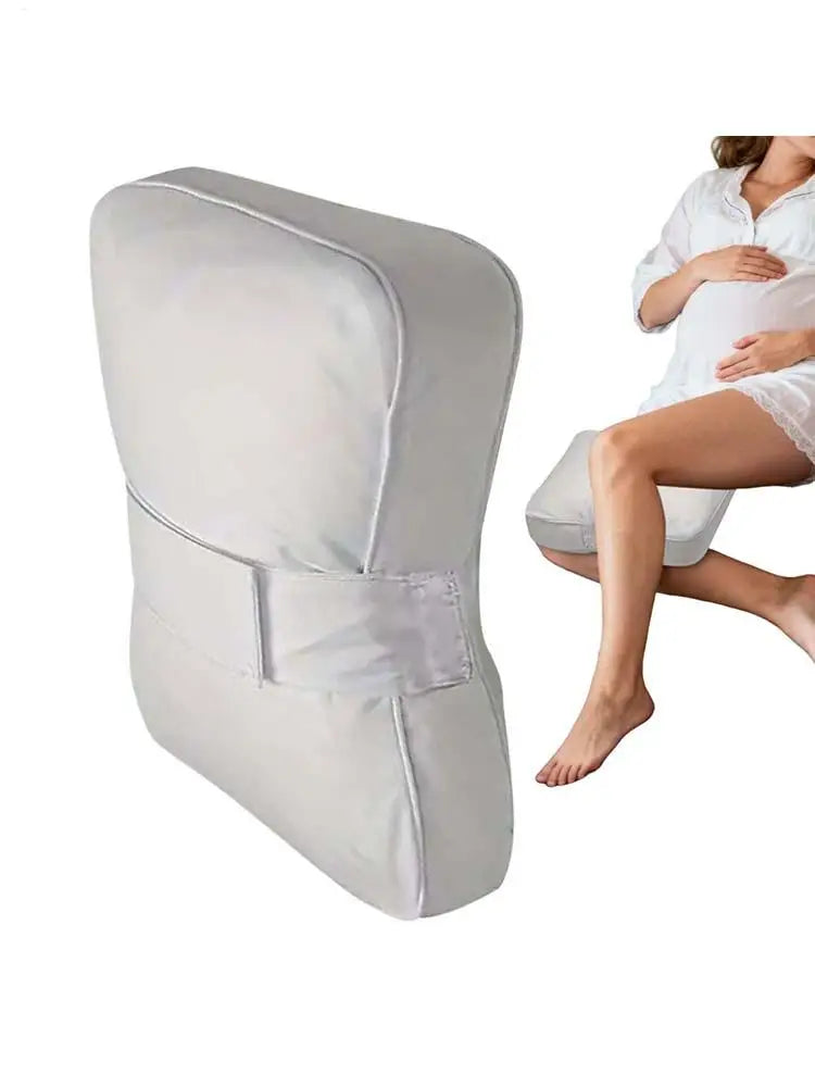coussin ergonomique genoux blanc gris sangles velcro literie confort dormir assis