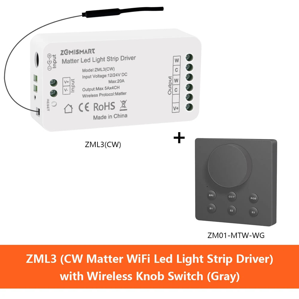 contrôleur bande led blanc moderne alexa google smartthings homekit rgb cw ww