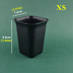 Pots fleurs carrés modernes blanc noir grains drainage 10 pièces