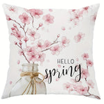 housse coussin imprimé fleurs roses hello spring sweet opaque moderne 45x45cm polyester