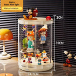 présentoir rotatif blanc figurines transparent boîte rangement moderne niveaux lisses anti poussière trưng bày