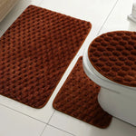tapis bain moderne rose pâle texture boules respectueux environnement salle bain lavable machine séchage