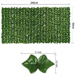 rideau végétal artificiel feuilles vertes moderne clips fixationextérieur décoration jardin balcon