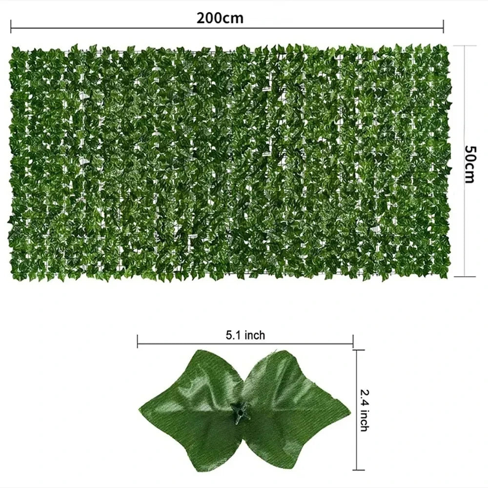 rideau végétal artificiel feuilles vertes moderne clips fixationextérieur décoration jardin balcon