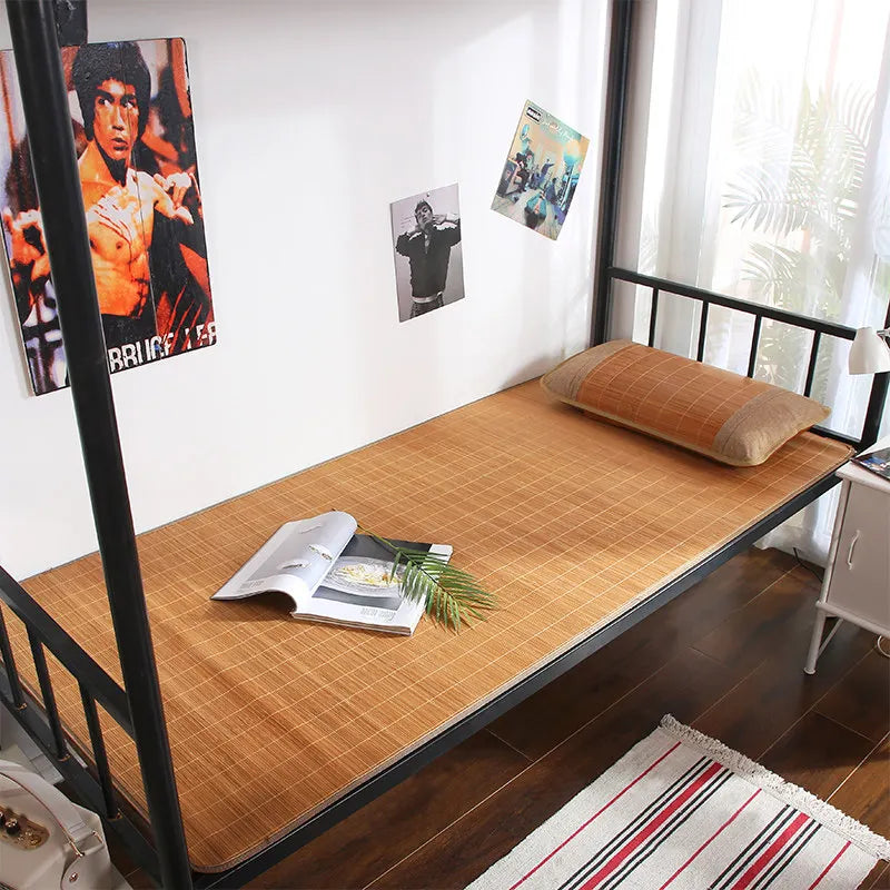 tapis sol moderne rayures horizontales beige brun clair
