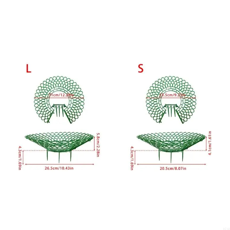 support fraisiers vert moderne grille géométrique opacité hauteur 4cm 26cm large