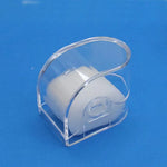 support rouleau papier toilette adhésif moderne transparent légèrement opaque sans motif