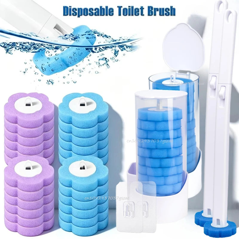 brosse toilette jetable bleu violet moderne rangement salle bain hygiène nettoyage durable chambre