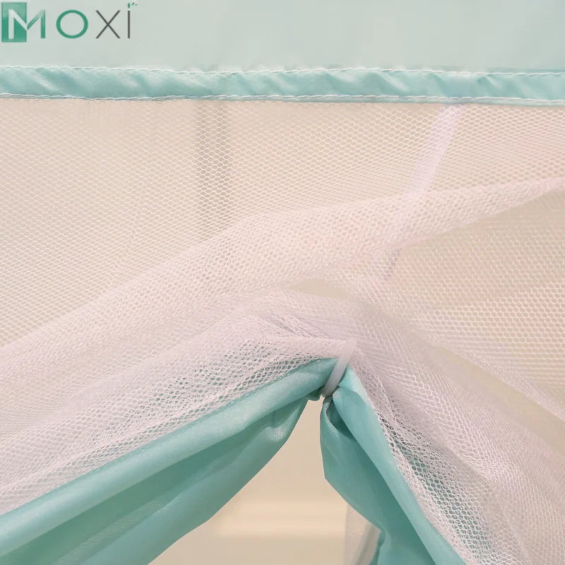 filet protection lit enfant mignon bleu clair bordure opaque transparent pliable maison summer