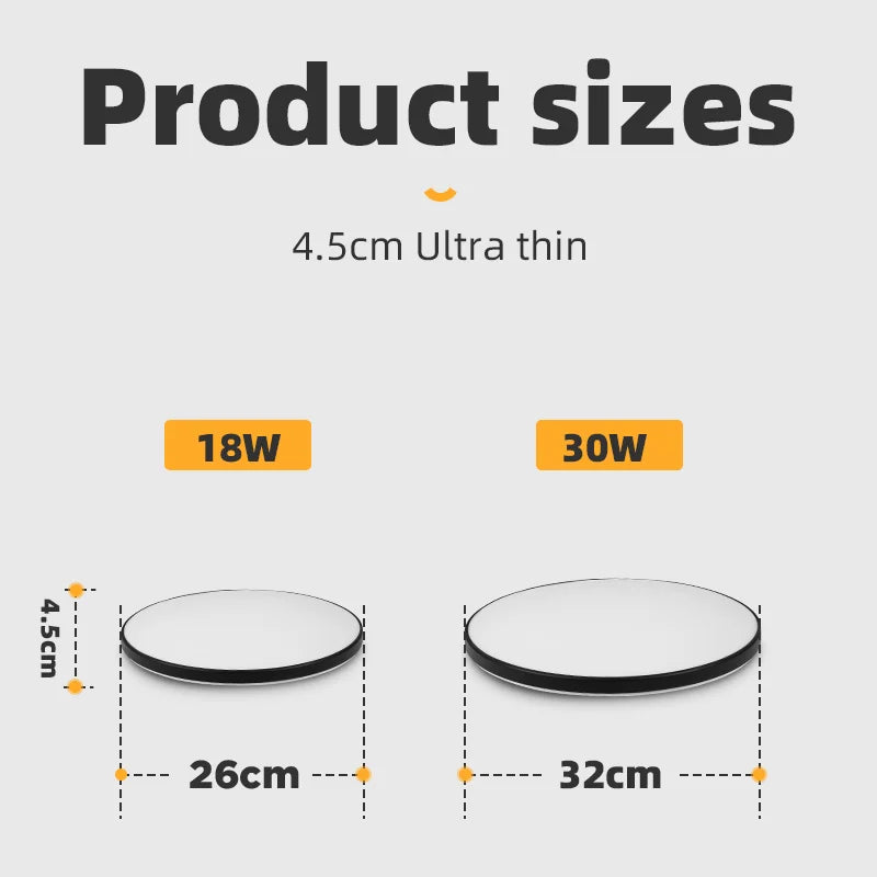 lampe moderne blanc 18w 20w 30w 220v éclairage quotidien ultrafine led