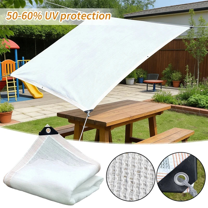 voile d'ombrage blanche protection solaire extérieur maille opaque terrasse jardin balcon