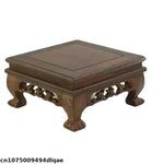 support d'affichage bois sculpté classique pied table vintage marron foncé motifs naturels