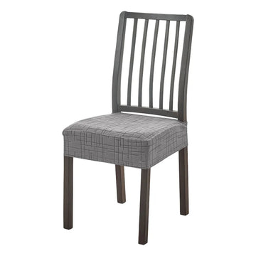 housses chaise tissu jacquard motif géométrique gris antidérapantes modernes fixations inclusées