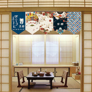 rideau decoratif japonais motif traditionnel multicolore transparent deco intérieure porte fenetre