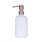 bouteilles shampooing après shampoing gel douche rechargeables transparentes marron noir blanches modernes pompes pression