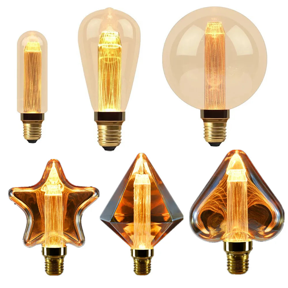 ampoules led décoratives vintage filaments dorés opaques 220v 249 lumens doré ambre echangement e27