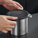 boîtes hermétiques acier inoxydable coffrets alimentaires épices grains couvercle transparent moderne minimaliste